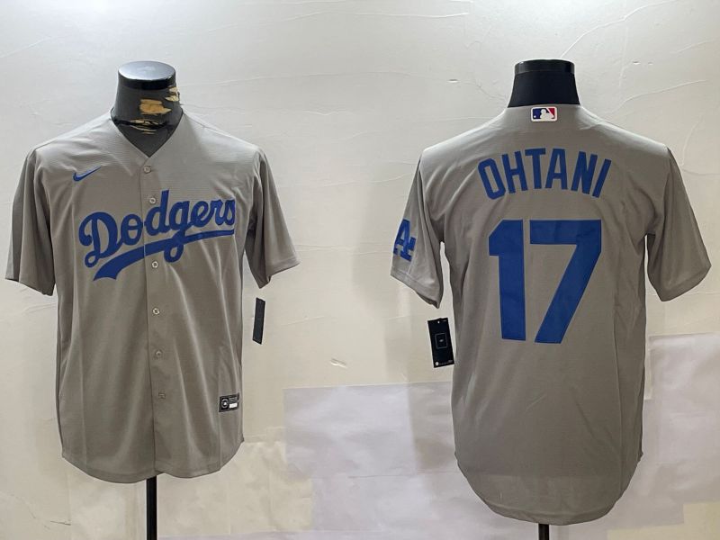 Men Los Angeles Dodgers #17 Ohtani Grey Game 2024 Nike MLB Jersey style 1120->los angeles dodgers->MLB Jersey